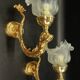 Pair of dolphin wall sconces in Louis XVI style - gilded bronze