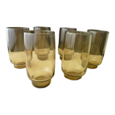 Set of 6 glasses vintage Luminarc high cups smoked color