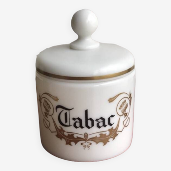 Opaline tobacco pot with gold decoration