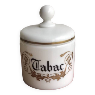 Opaline tobacco pot with gold decoration