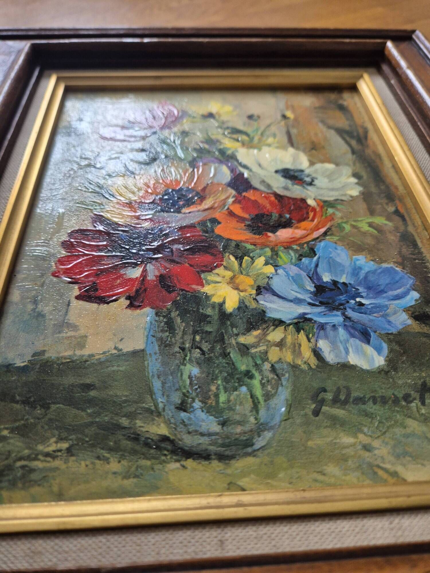 Original oil – Flower bouquet signed, Guido Hanset (1910-1992)