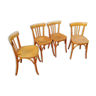 Set of 4 chairs bistro Fischel light wood