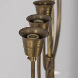 Lampadaire vintage des années 50 en onyx et laiton doré design italien