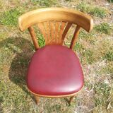 Set of 41 bistro chairs seated red skaï