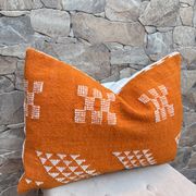 Moroccan orange pillowcase, Berber cushion cover, ear pillowcase.
