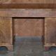 Antique Victorian desk with two pedestals in burr walnut and leather.
