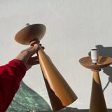 Pair of Scandinavian wooden lamps, 1980s