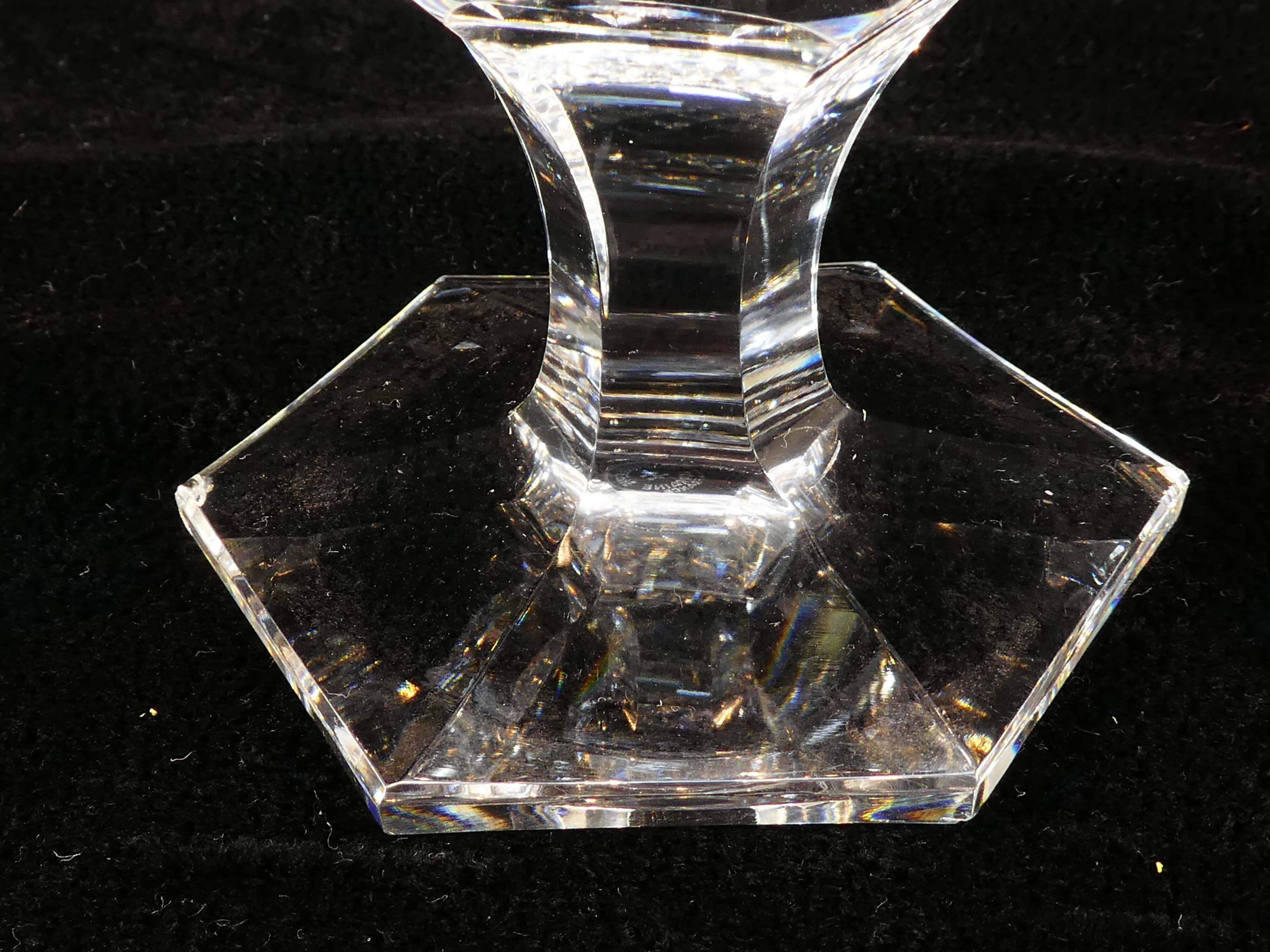 9 water glasses in crystal cut with diamond tip cristallerie de lorraine