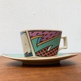 Postmodern Flash One Series coffee service, plates, cups, saucers by Dorothy Hafner for Rosenthal, 1980s, Set of 6