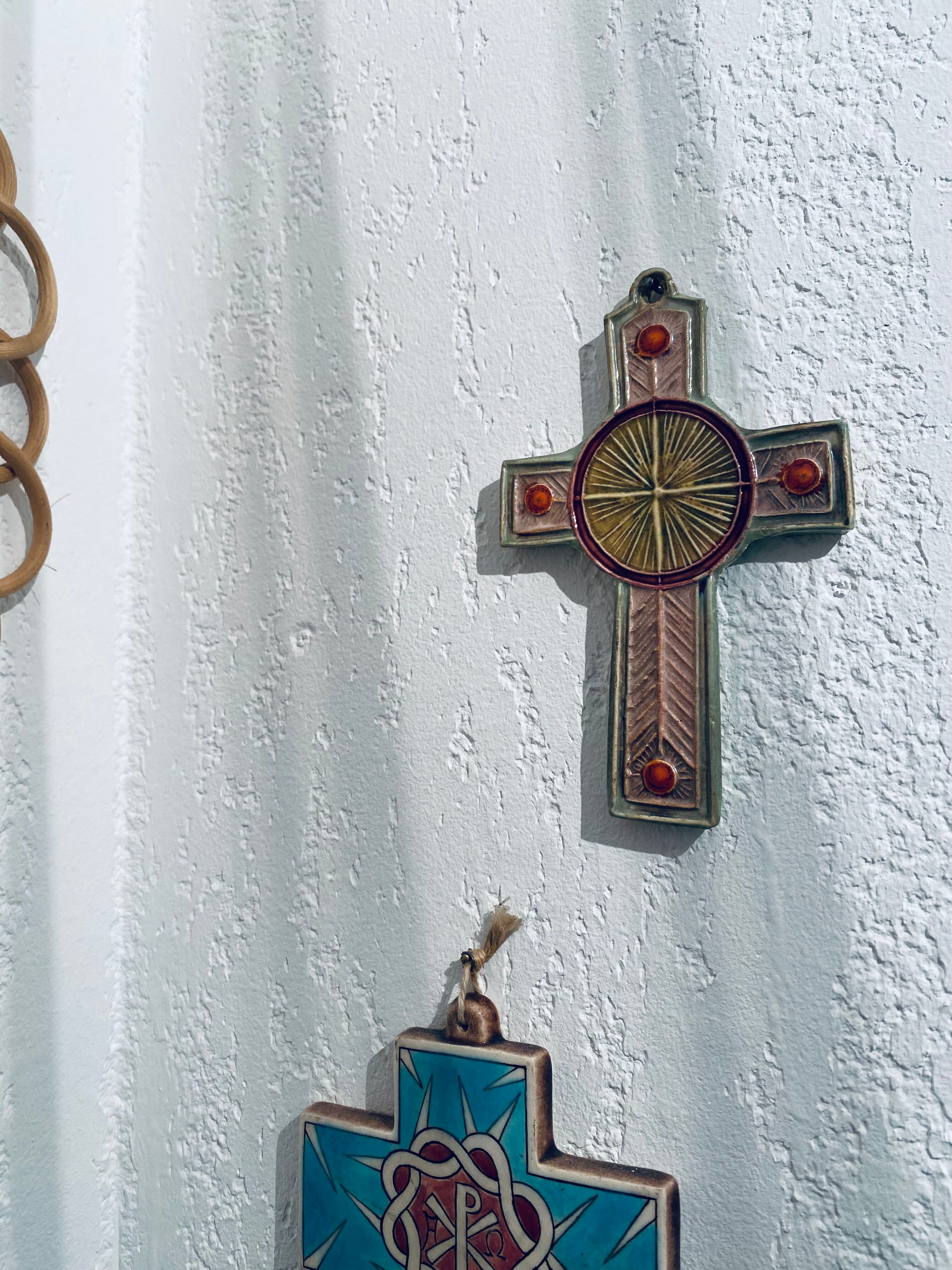 Ceramic wall cross signed Taburet