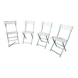 Set of 4 folding wrought iron bistro chairs