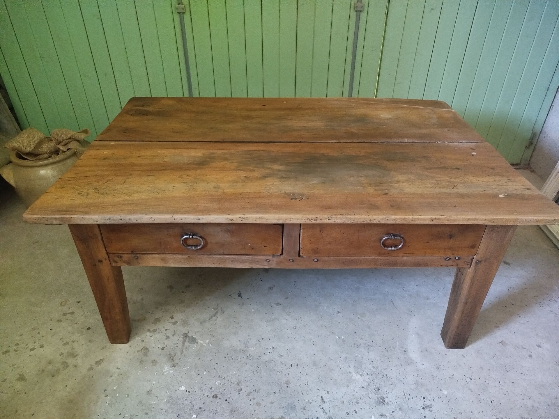 Old solid wood table