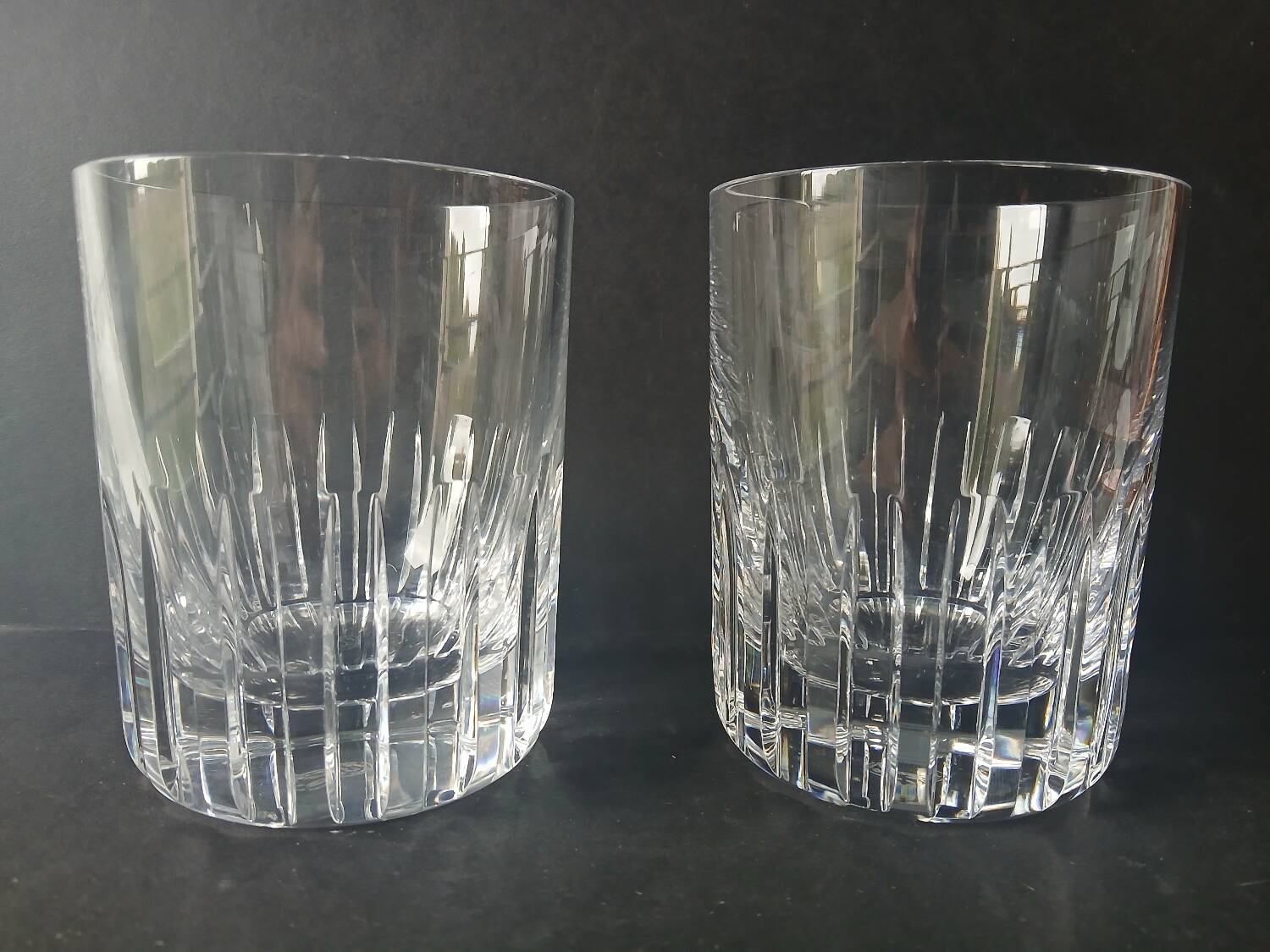 Lot of 2 Rotary Gm whisky glasses in Baccarat crystal.