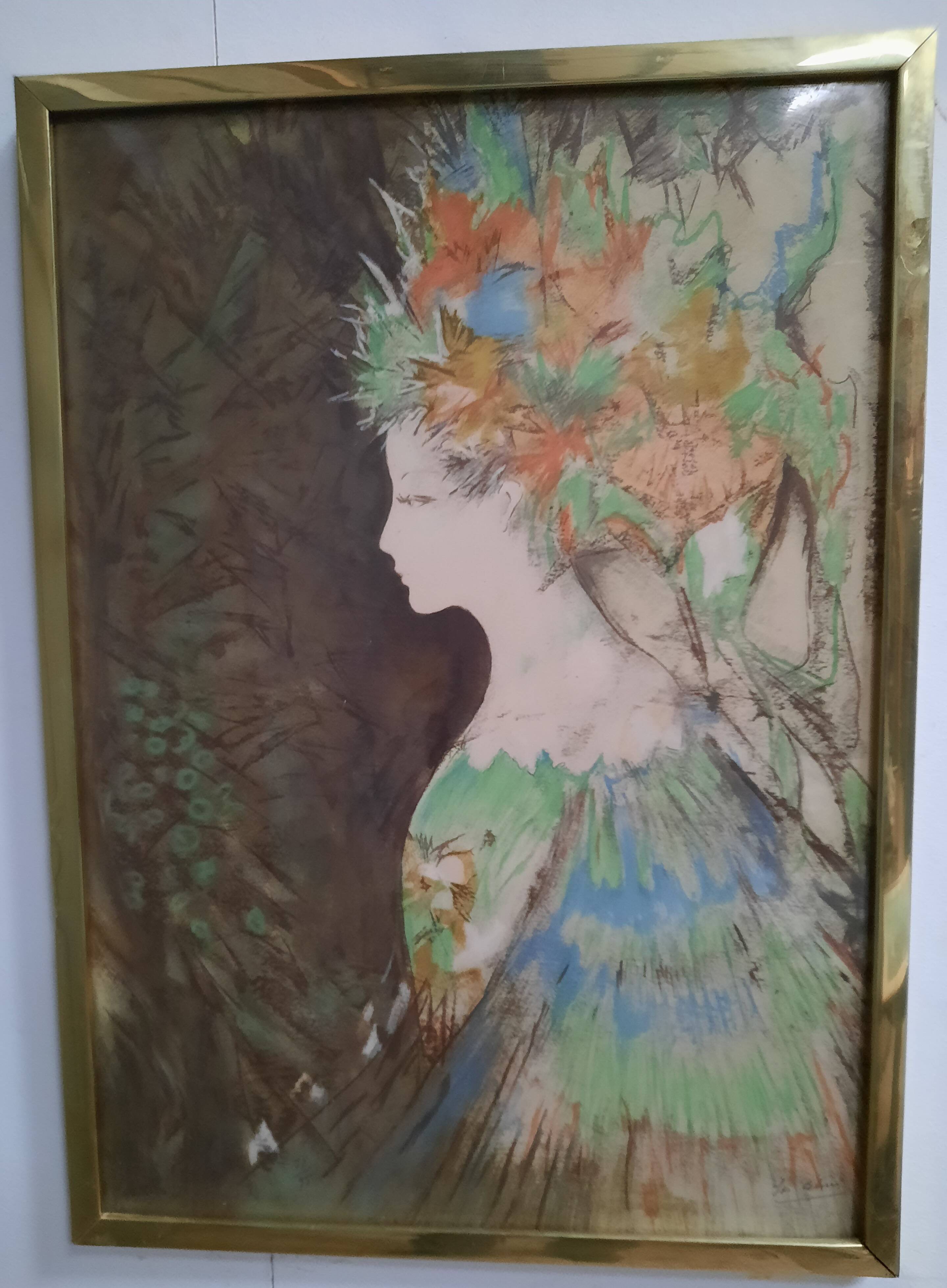 Lithograph portrait of a young woman