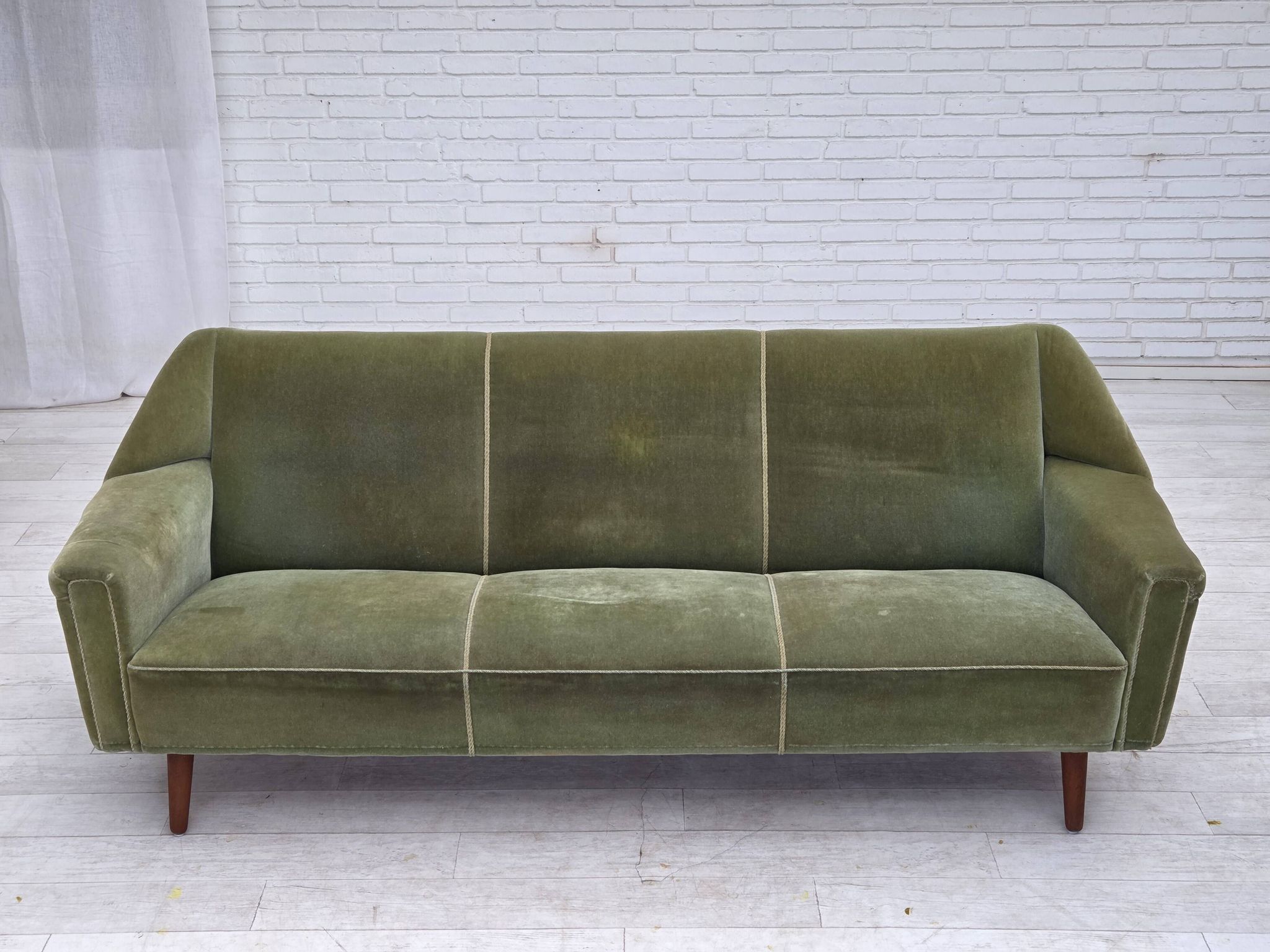 1970s, Danish by Kurt Østervig, 3-seater sofa, furniture velour, teak wood.