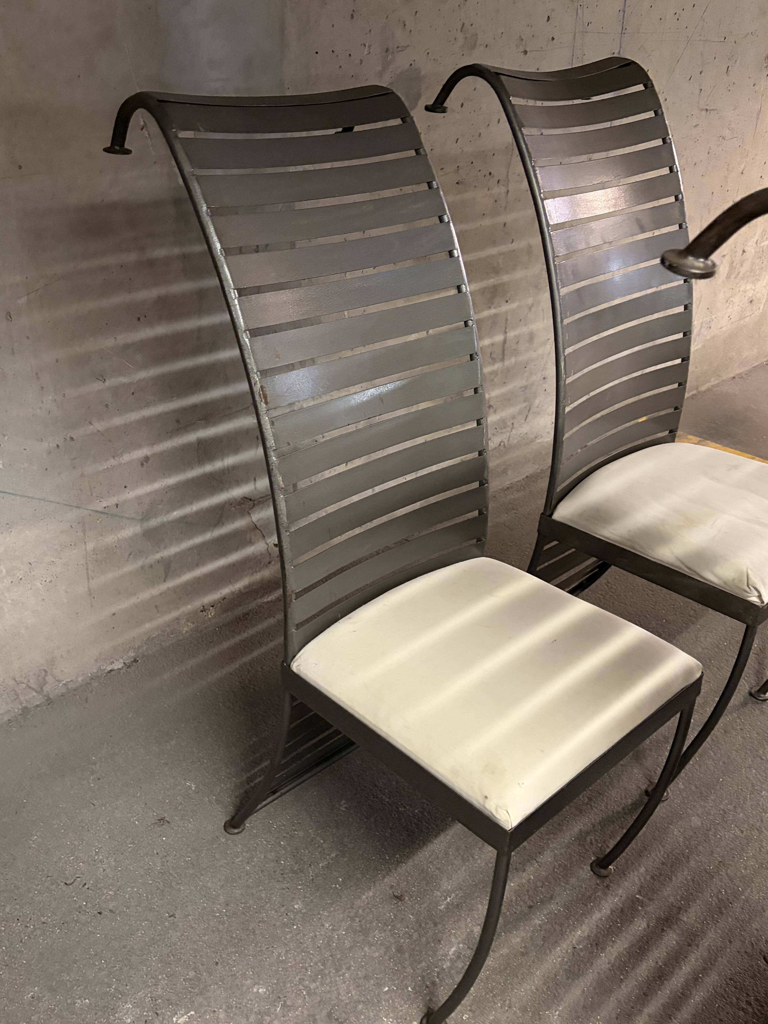 Ensemble de 4 chaises en acier, 1980