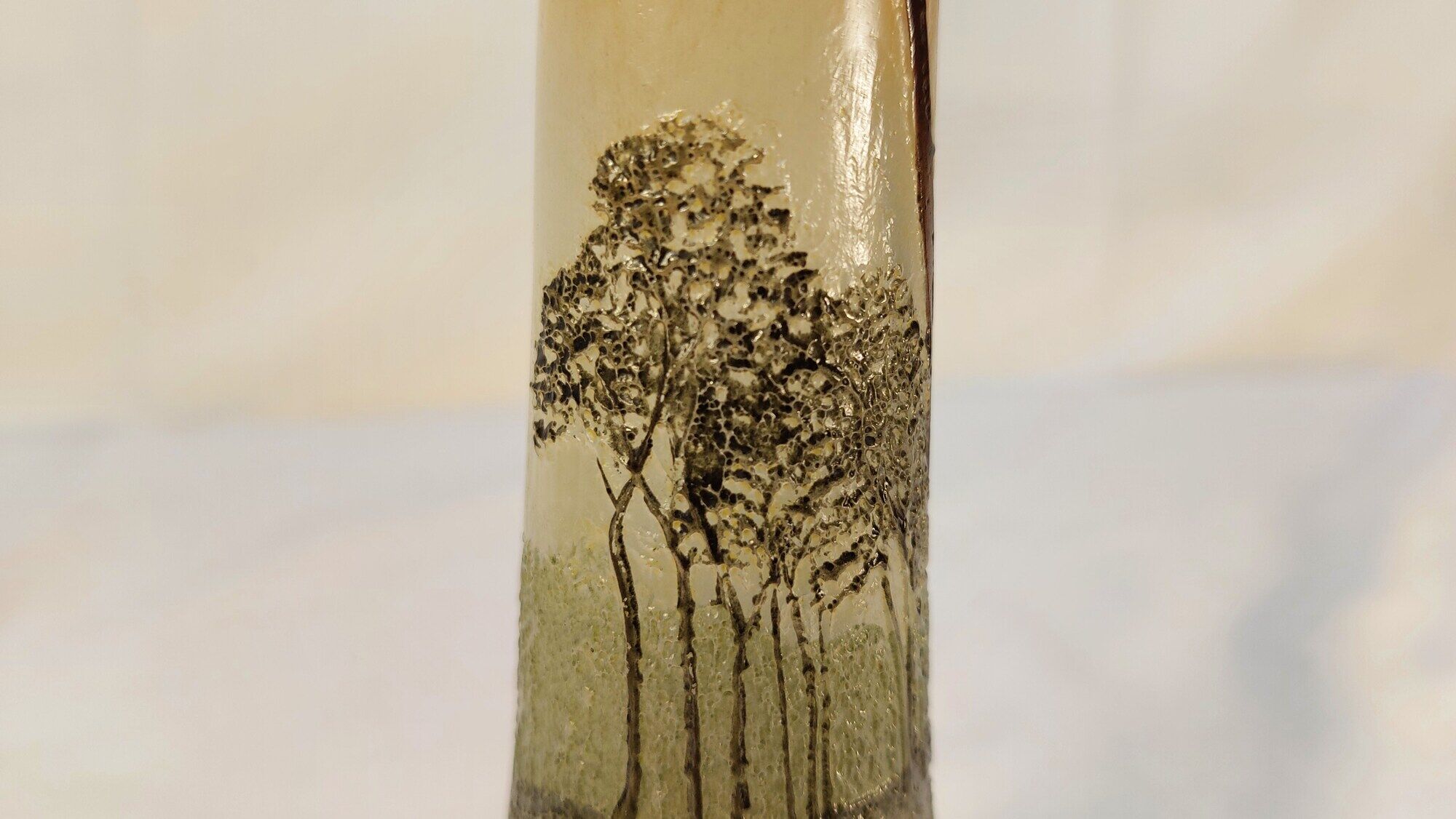 Acid-engraved glass soliflore vase signed Legras - Art Nouveau