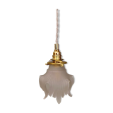 Vintage art deco tulip ride in frosted glass, flower shape