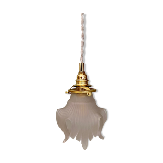 Vintage art deco tulip ride in frosted glass, flower shape