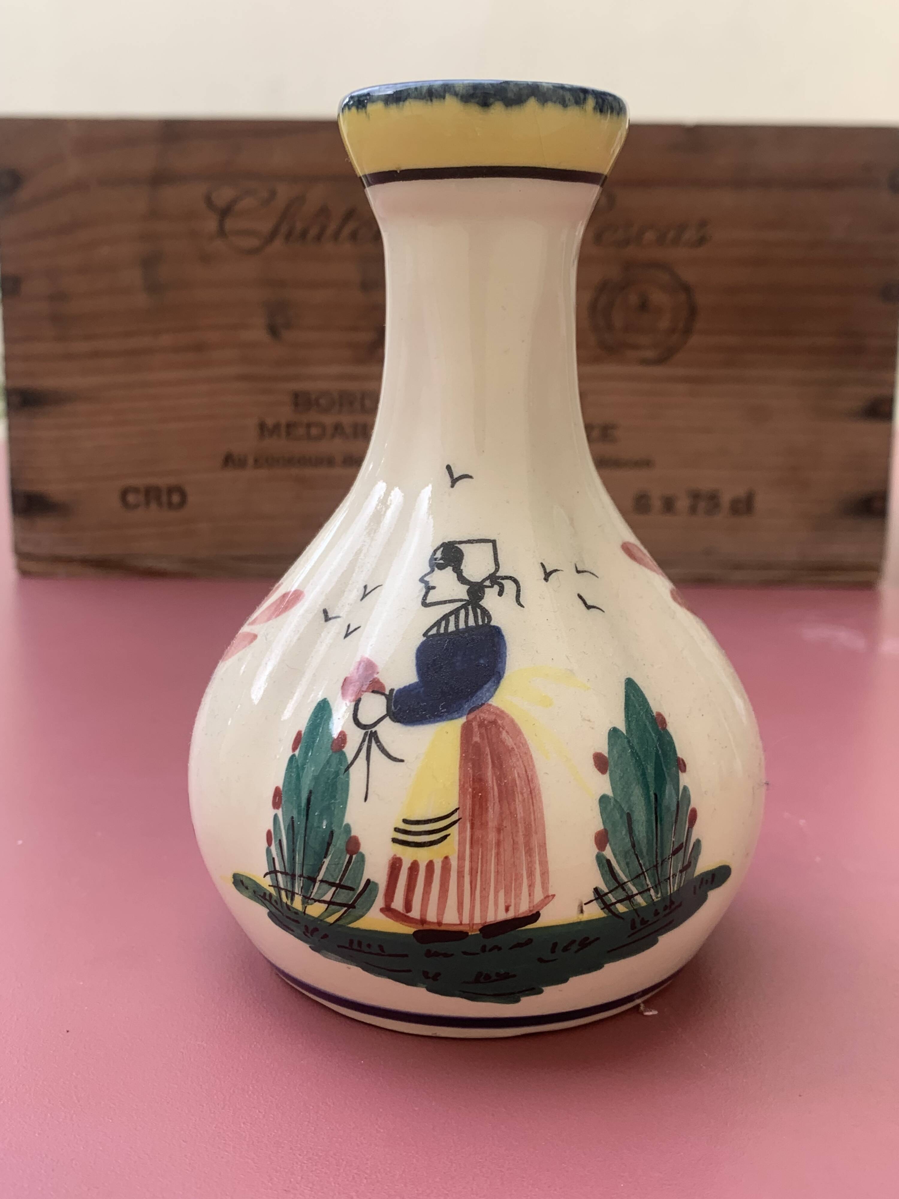 Vintage Henriot Quimper vase