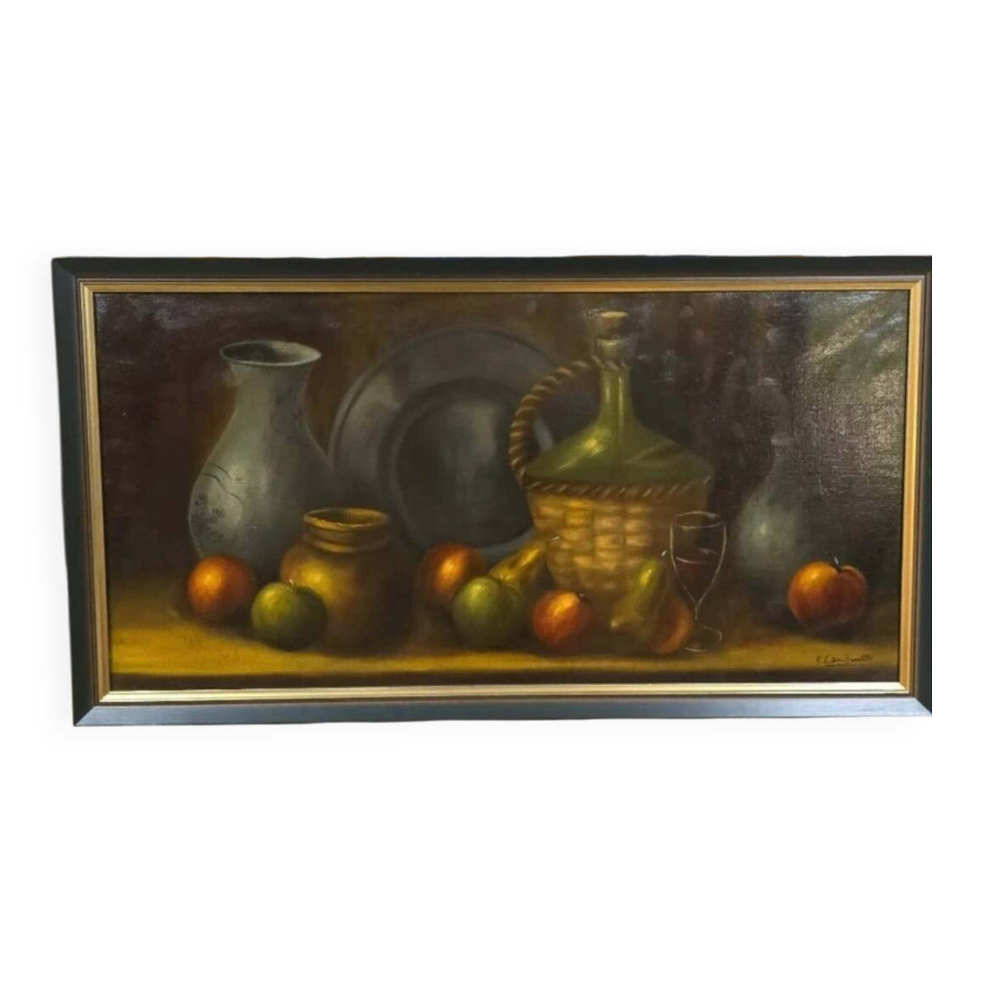 Large panoramic painting "Still Life in Chiaroscuro" – Oil on canvas