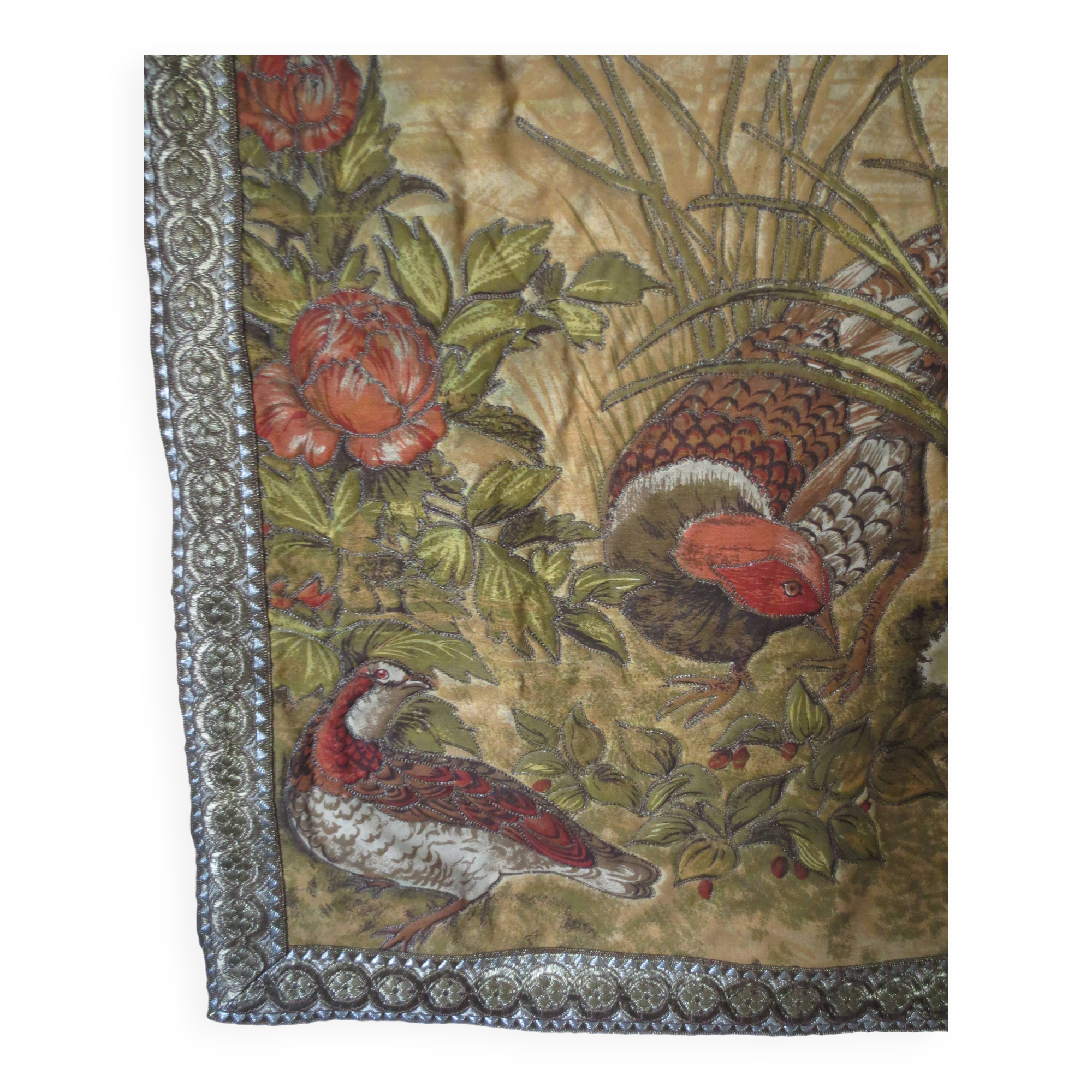 medium-sized embroidered antique tapestry