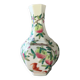 Hexagonal china porcelain vase xix th peches and 3 babs
