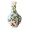 Vase hexagonal en porcelaine de chine xix eme peches et 3 chauves-souris