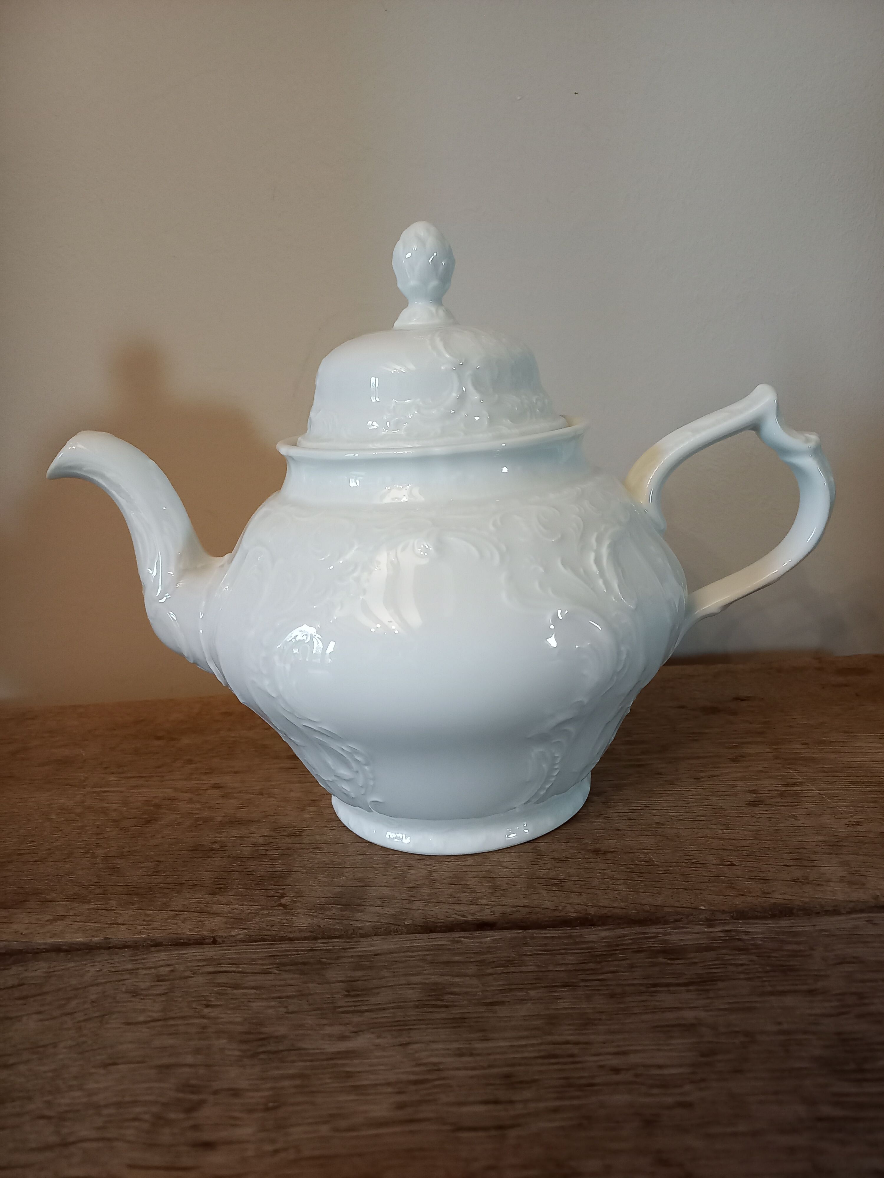 White porcelain teapot brand Rosenthal