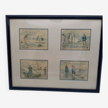 Framed 4 views by allain jean-luc sea scenes