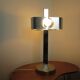 Space age lamp in brushed metal and chromed metal 1970