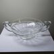 Art Deco glass bowl, in the style of Val Saint Lambert, with wide handles.