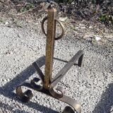 Pair of wrought iron andirons