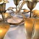 Bronze candle holder with three flowers design 60s - 70s