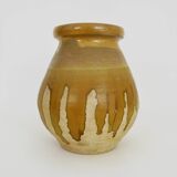 Vintage Provence glazed terracotta Biot jar with glazed neck. 20th century