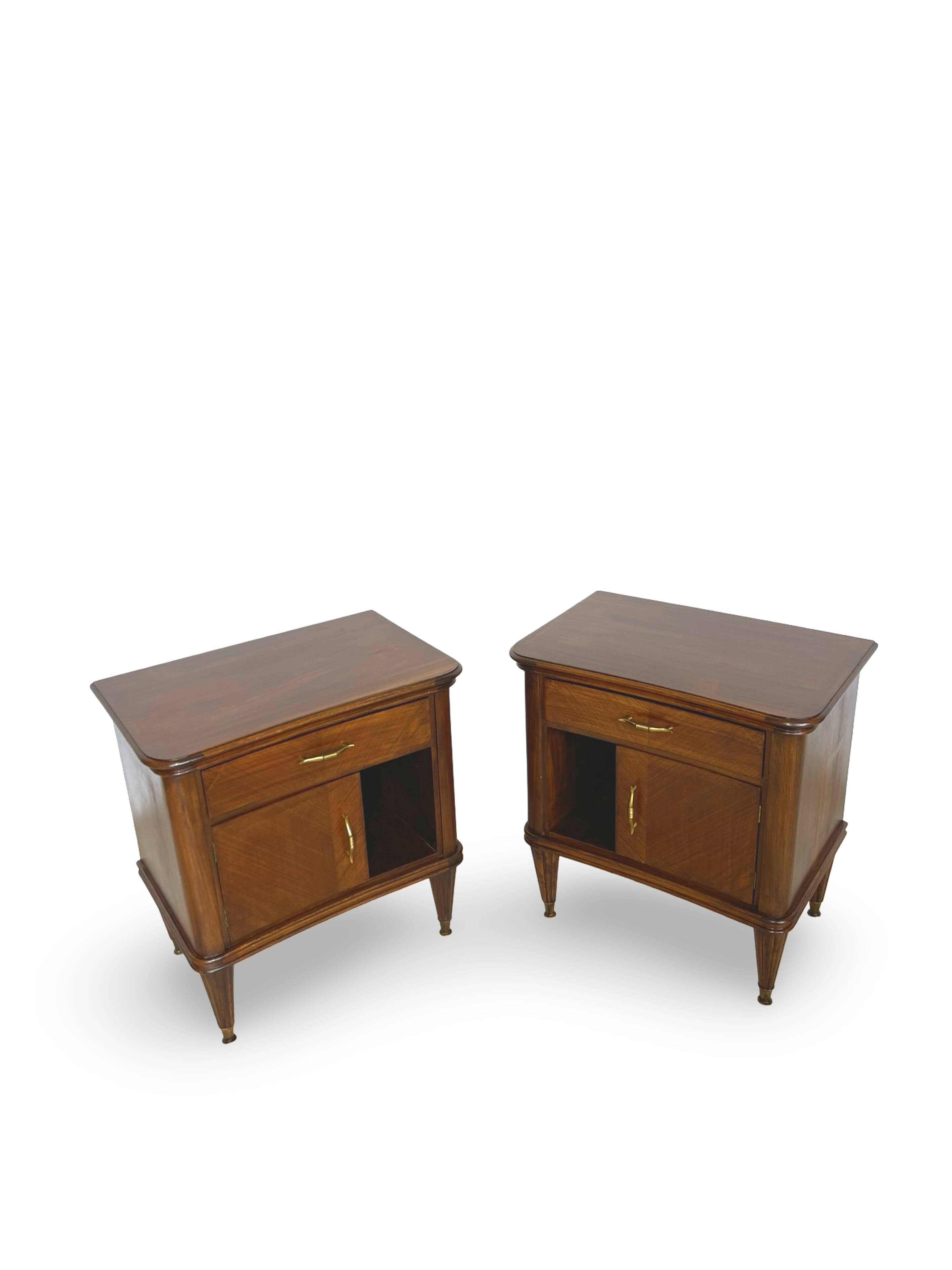 Pair of Italian bedside tables from the mid-20th century.
