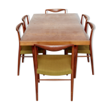 Table de salle à manger par Nanna Ditzel pour Saren Willadsen et chaises conçues par Kai Lyngfeldt-Larsen