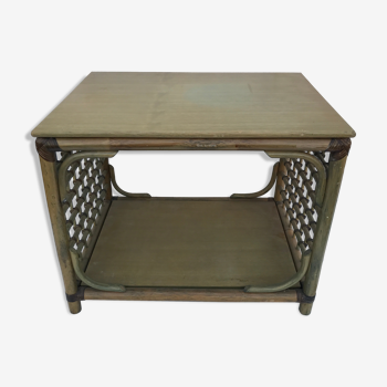 Wicker rattan coffee table 60s-70s