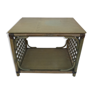 Wicker rattan coffee table 60s-70s
