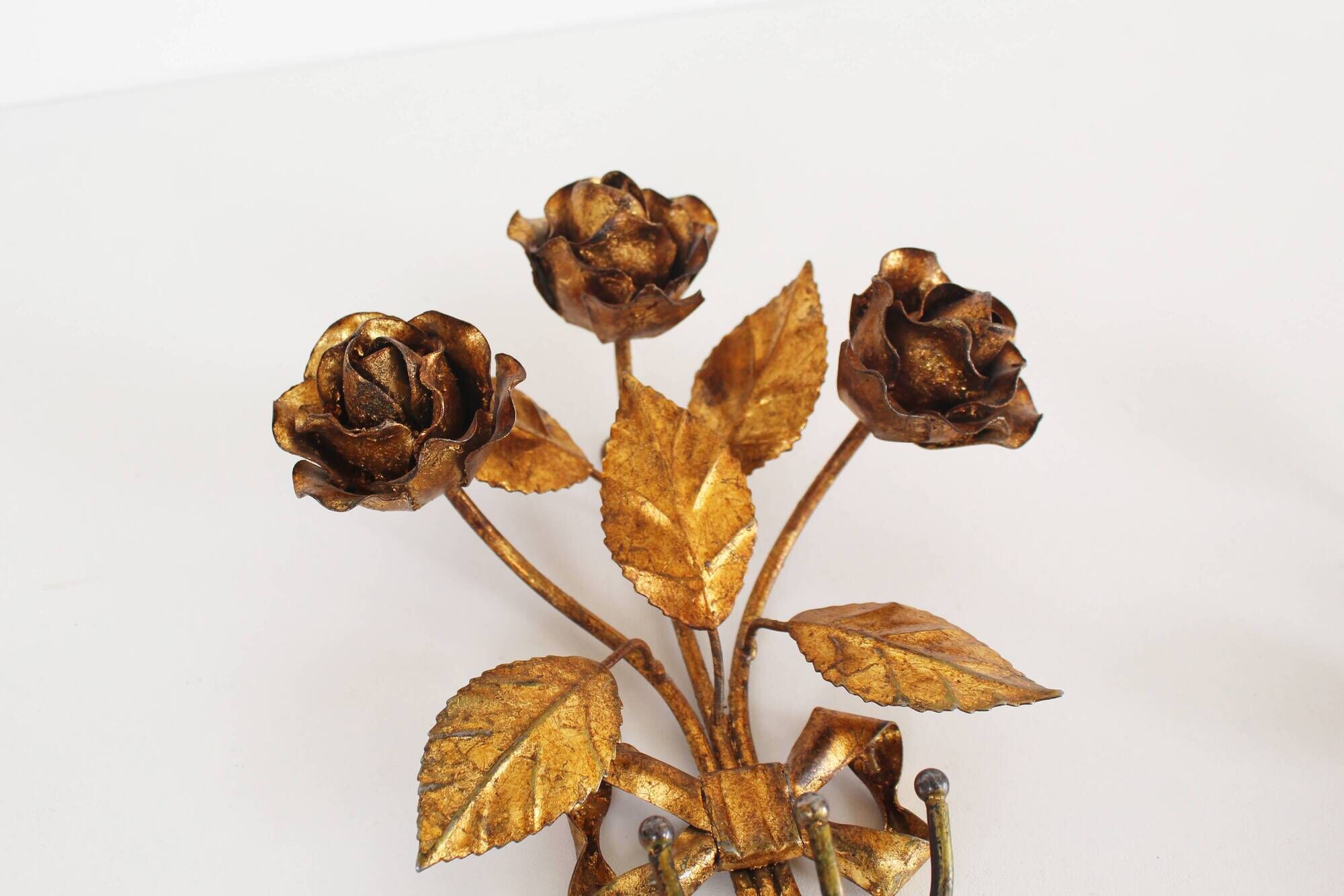 Set of 2 Original 1950's Italian gilt Toleware coat hangers