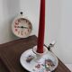 Antique enamel candle holder