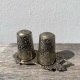 Silver-plated metal salt and pepper shaker