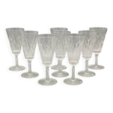 8 flûtes champagne verre transparent vintage vmc reims france