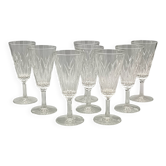 8 flutes champagne transparent glass vintage vmc reims france