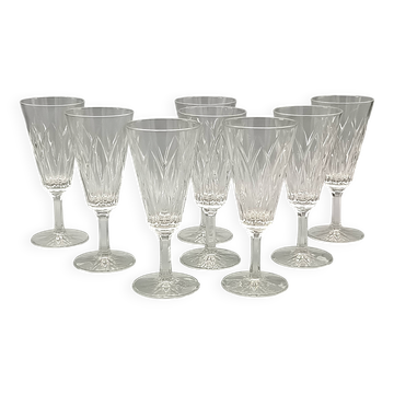 8 flutes champagne transparent glass vintage vmc reims france