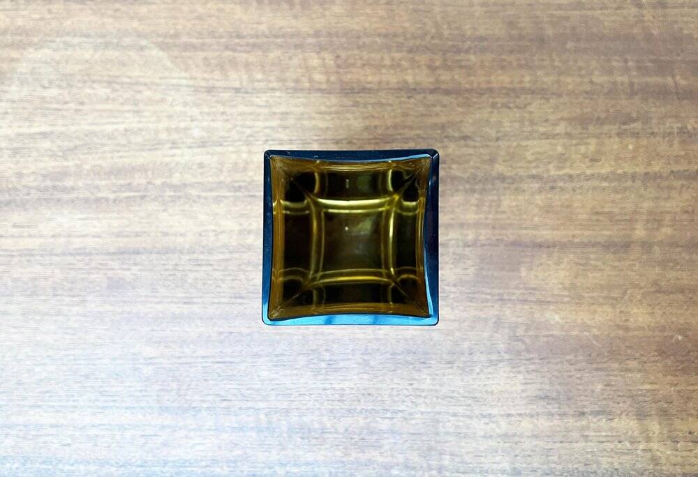 Mid-century minimalist amber coloured glass vase, 1960s.