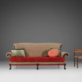 Extra large Victorian sofa and ottoman 1890