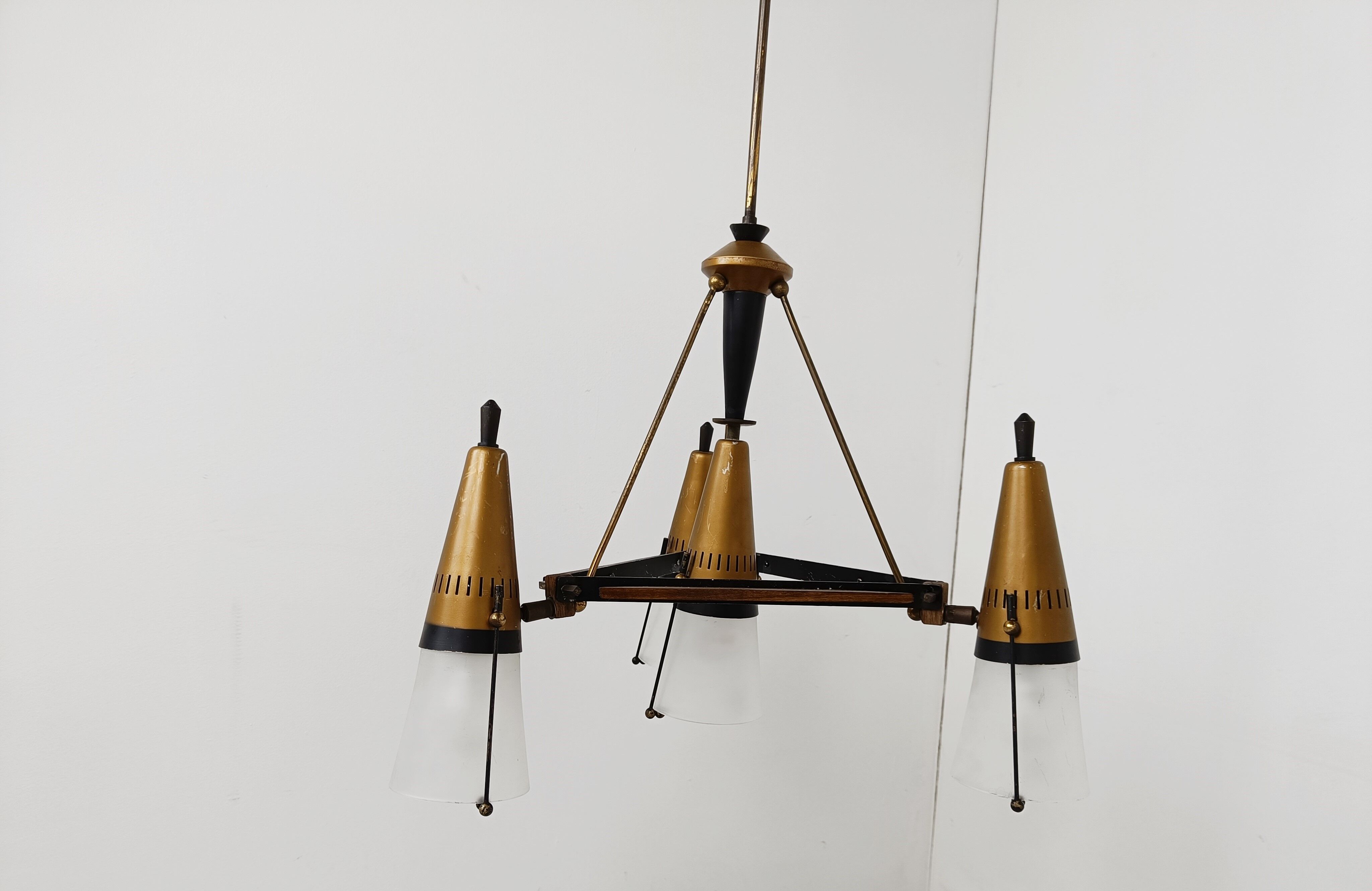 Mid century chandelier by Oscar Torlasco, 1950s