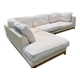Roche Bobois leather sofa with fabric cushion