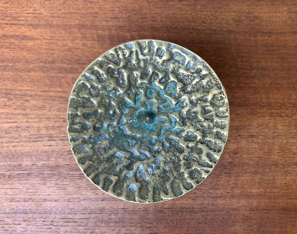 Mid-century brutalist metal candlestick, 1960s